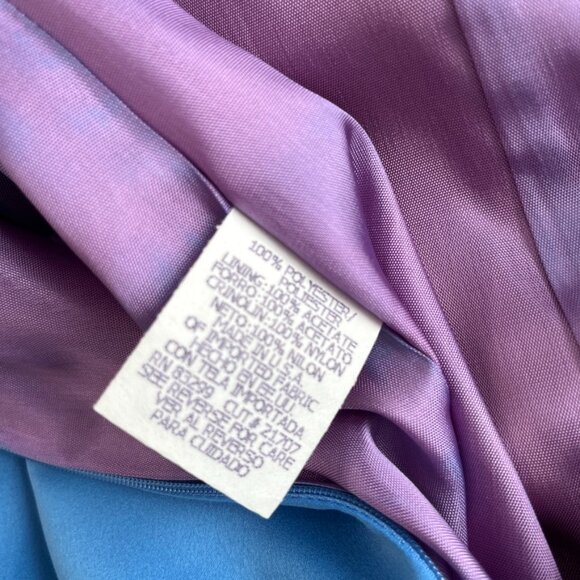 Jump Apparel Vintage 90s Y2K Satin Blue Sequin Glitter Maxi Prom Party Dress S/M - Picture 6 of 12